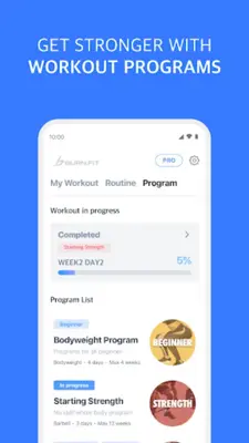 Burn.Fit - Workout Plan & Log android App screenshot 5